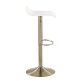 Ale - Adjustable Barstool - Gold Steel And Cream Velvet (Set of 2)