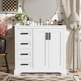 Bathroom Vanity With Sink, Soft Close Doors, Adjustable Shelf & 3 Drawers
