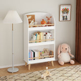 Bookshelf 3 Tier Book Organizer With Toy Storage - White