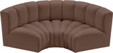 Arc - Faux Leather 3 Piece Modular U-Shaped Sofa