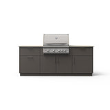 Blaze Sunrise 8-Ft Outdoor Kitchen Island w/ 32-Inch Marine Grade LTE+ Propane Grill in Gunmetal w/ Aeris Countertop