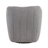 Finley - Upholstered Contemporary Swivel Accent Chair - Black Metal