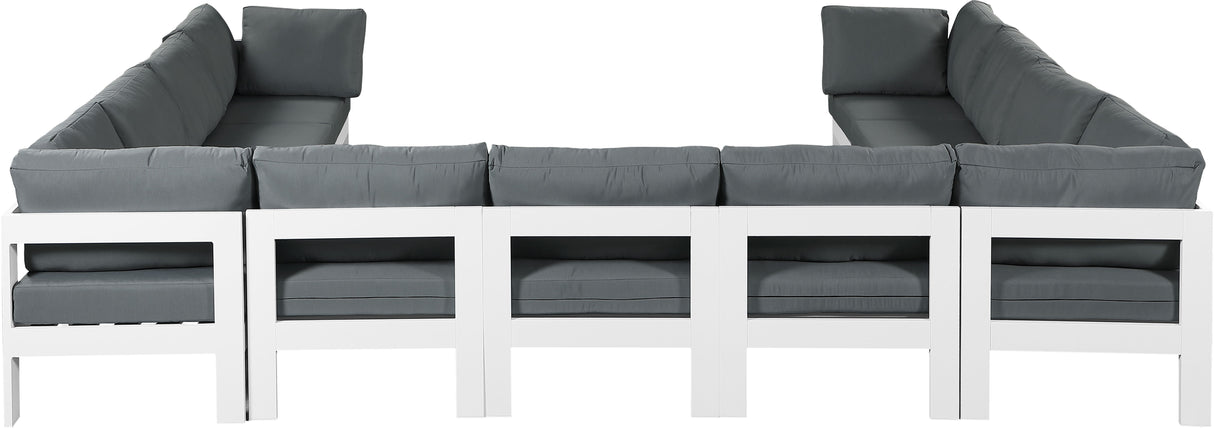 Nizuc - Outdoor Patio 11 Piece Modular Sectional With White Frame