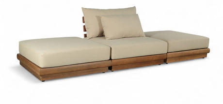 Mirella - 3 Piece Water Resistant Fabric Upholstered Outdoor Patio Modular Sofa