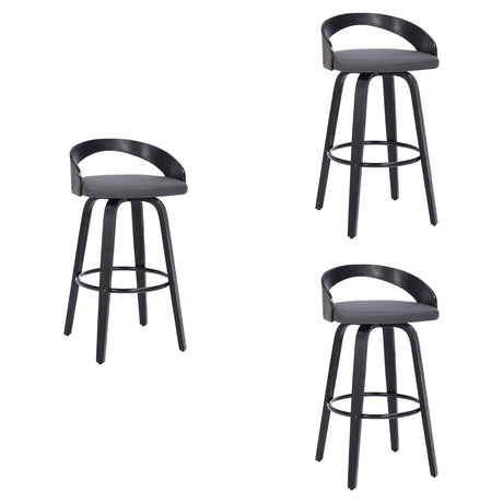 Sonia - 26" Counter Height Swivel Bar Stool - Black Wood