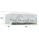 10X20' Outdoor Garden Gazebo Wedding Party Tent Canopy Marquee With Removable Sidewalls