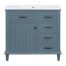 Modern Bathroom Vanity With Sink Top, Flip Drawers, Adjustable Shelf