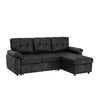 Convertible L - Sectional Sofa Bed With Storage Chaise And Padded Armrests