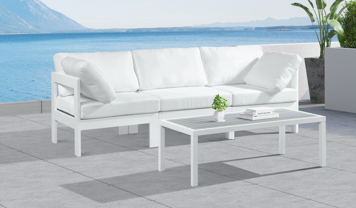 Nizuc - Outdoor Patio 3 Seat Modular Sofa With White Frame