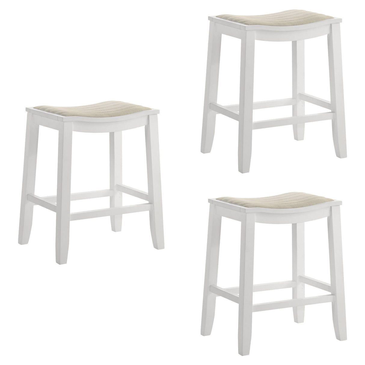 Iyani - Coastal Modern Wood Counter Height Kitchen Bar Stool