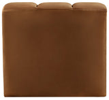 Arc - Velvet Curved Corner Chair - Saddle