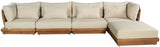 Mirella - 5 Piece Water Resistant Fabric Upholstered Outdoor Patio Modular Sectional