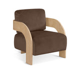 Cedra - Velvet Performance Fabric Upholstered Accent Chair - Natural Frame