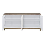 Paavan - Console Cabinet - White Marble Print Oak & Champagne