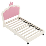 Upholstered Princess Platform Bed With Crown Headboard