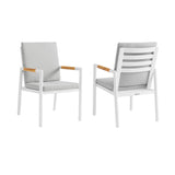 Crown - Outdoor Dining Chair (Set of 2) - White / Teak