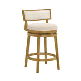 Noely - Modern Farmhouse Swivel Wood Counter Height Kitchen Bar Stool