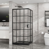 Corner Shower Enclosure Double Sliding Door & Shower Base