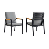 Royal - Aluminum And Teak Outdoor Dining Chair (Set of 2)