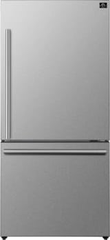 Forno Espresso - Milano FFFFD178531S 31 Inch Freestanding Bottom Freezer Refrigerator with 17.2 cu. ft. Total Capacity, Total No Frost Technology, and Multi Air Flow Capabilities: Stainless Steel