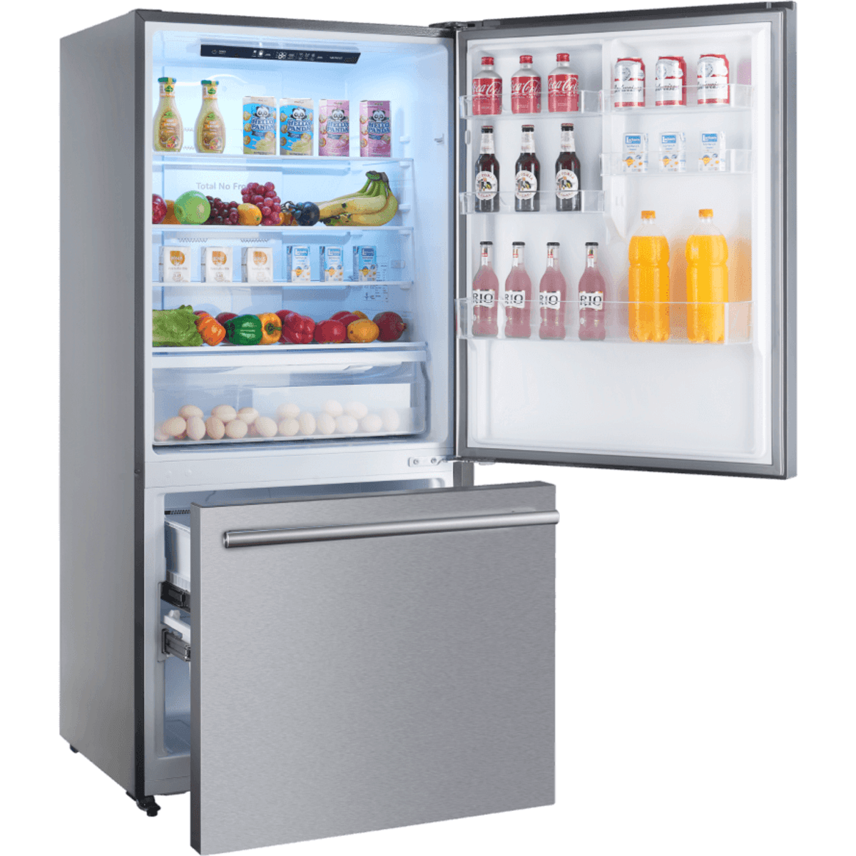 Forno Espresso - Milano FFFFD178531S 31 Inch Freestanding Bottom Freezer Refrigerator with 17.2 cu. ft. Total Capacity, Total No Frost Technology, and Multi Air Flow Capabilities: Stainless Steel