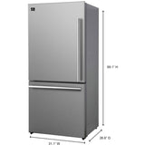 Forno Espresso - Milano FFFFD178631S 31 Inch Freestanding Bottom Mount Refrigerator with 17.2 cu. ft. Total Capacity, Automatic Ice Maker, LED Light, and ENERGY STAR® Certified: Stainless Steel