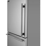 Forno Espresso - Milano FFFFD178631S 31 Inch Freestanding Bottom Mount Refrigerator with 17.2 cu. ft. Total Capacity, Automatic Ice Maker, LED Light, and ENERGY STAR® Certified: Stainless Steel