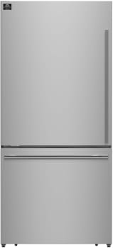 Forno Espresso - Milano FFFFD178631S 31 Inch Freestanding Bottom Mount Refrigerator with 17.2 cu. ft. Total Capacity, Automatic Ice Maker, LED Light, and ENERGY STAR® Certified: Stainless Steel