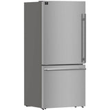 Forno Espresso - Milano FFFFD178631S 31 Inch Freestanding Bottom Mount Refrigerator with 17.2 cu. ft. Total Capacity, Automatic Ice Maker, LED Light, and ENERGY STAR® Certified: Stainless Steel