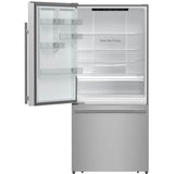 Forno Espresso - Milano FFFFD178631S 31 Inch Freestanding Bottom Mount Refrigerator with 17.2 cu. ft. Total Capacity, Automatic Ice Maker, LED Light, and ENERGY STAR® Certified: Stainless Steel