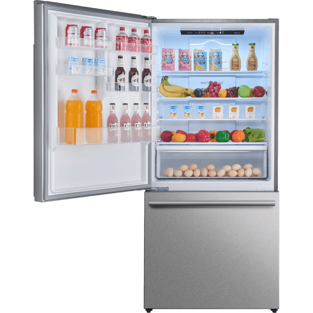 Forno Espresso - Milano FFFFD178631S 31 Inch Freestanding Bottom Mount Refrigerator with 17.2 cu. ft. Total Capacity, Automatic Ice Maker, LED Light, and ENERGY STAR® Certified: Stainless Steel