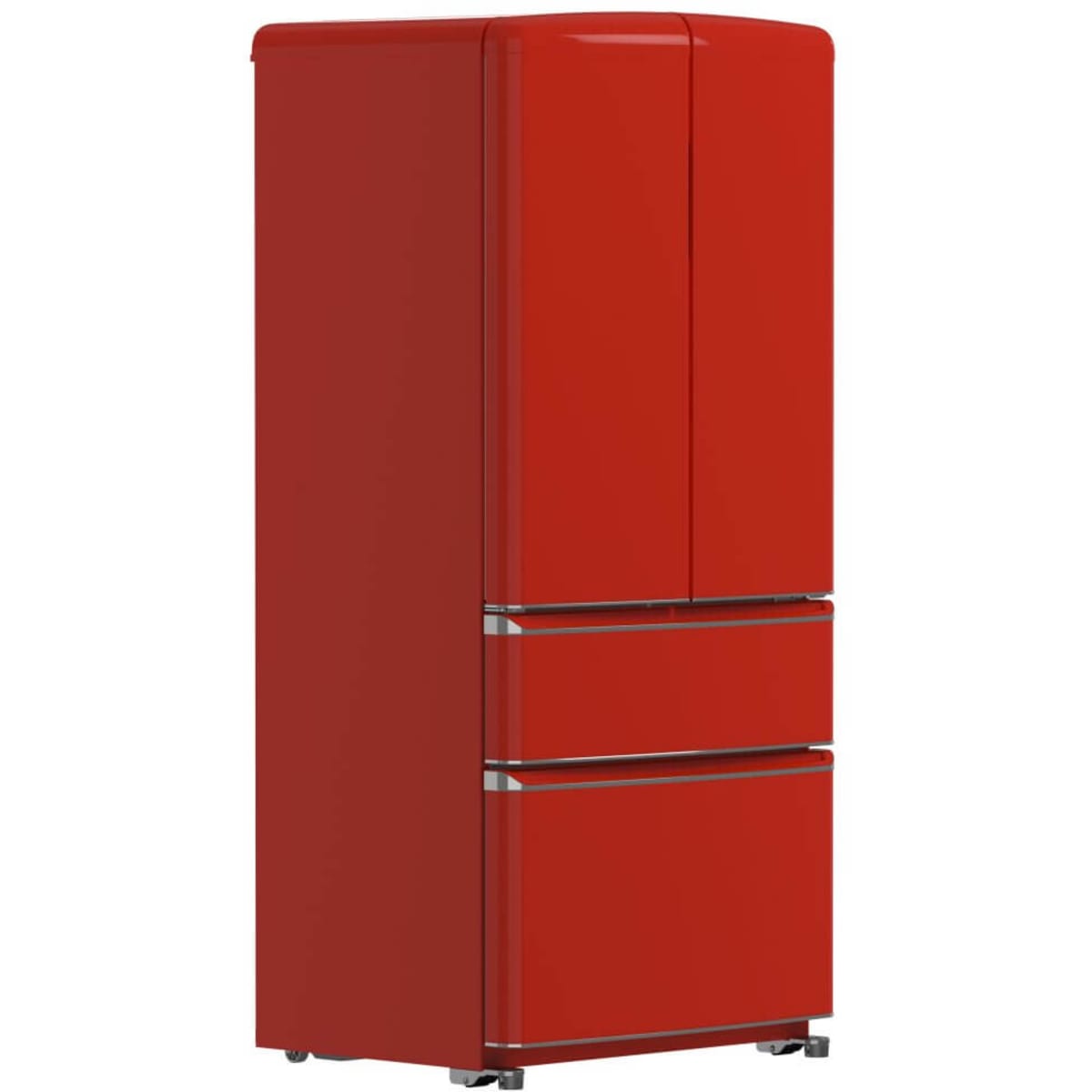Forno FFFFD179133RED 33 Inch Freestanding 4-Door French Door Refrigerator with 18 cu. ft. Total Capacity, No-Frost Design, and ENERGY STAR® Certified: Red - Handle-Free Design