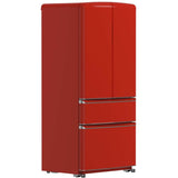 Forno FFFFD179133RED 33 Inch Freestanding 4-Door French Door Refrigerator with 18 cu. ft. Total Capacity, No-Frost Design, and ENERGY STAR® Certified: Red - Handle-Free Design