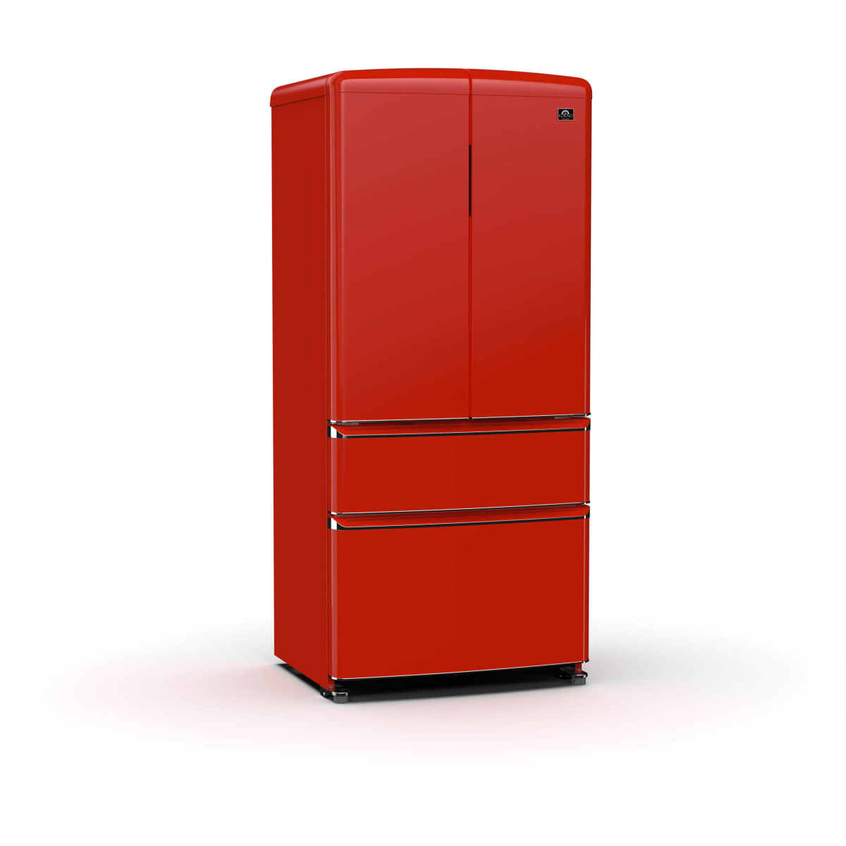 Forno FFFFD179133RED 33 Inch Freestanding 4-Door French Door Refrigerator with 18 cu. ft. Total Capacity, No-Frost Design, and ENERGY STAR® Certified: Red - Handle-Free Design