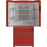 Forno FFFFD179133RED 33 Inch Freestanding 4-Door French Door Refrigerator with 18 cu. ft. Total Capacity, No-Frost Design, and ENERGY STAR® Certified: Red - Handle-Free Design