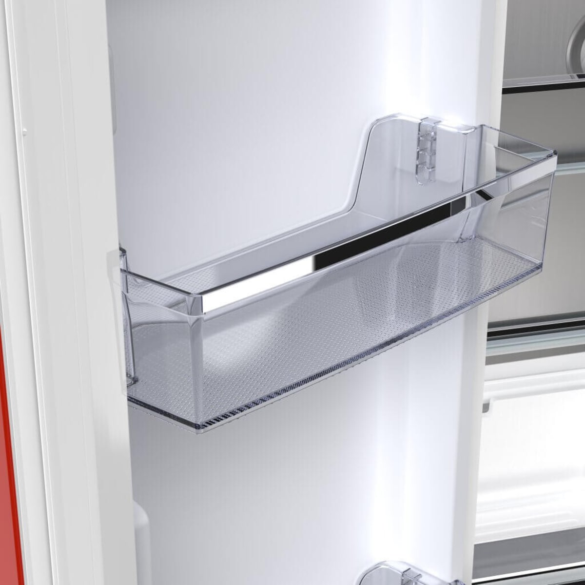 Forno FFFFD179133RED 33 Inch Freestanding 4-Door French Door Refrigerator with 18 cu. ft. Total Capacity, No-Frost Design, and ENERGY STAR® Certified: Red - Handle-Free Design