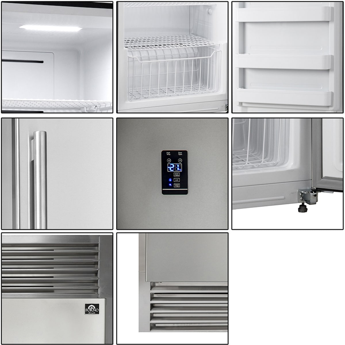 Forno FFFFD193360S Side-by-Side Column Set with 28 Inch Freezer in Stainless Steel