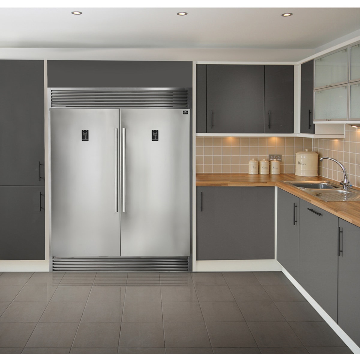 Forno FFFFD193360S Side-by-Side Column Set with 28 Inch Freezer in Stainless Steel