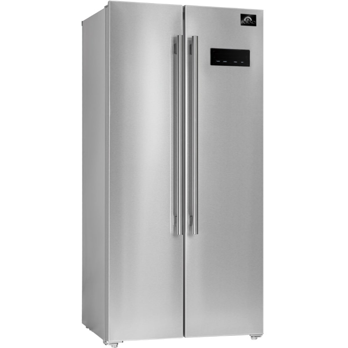 Forno Salerno FFRBI180533SB 33 Inch Freestanding Side by Side Refrigerator with 15.62 cu. ft. Total Capacity, Total Frost-Free Design, and Sabbath & Vacation Mode: Stainless Steel