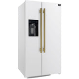 Forno Salerno FFRBI184436WHT 36 Inch Built-In Side by Side Refrigerator with 20 cu. ft. Total Capacity, External Ice/Water Dispenser, and Total Frost-Free Design: White