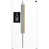 Forno Salerno FFRBI184436WHT 36 Inch Built-In Side by Side Refrigerator with 20 cu. ft. Total Capacity, External Ice/Water Dispenser, and Total Frost-Free Design: White