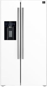 Forno Salerno FFRBI184436WHT 36 Inch Built-In Side by Side Refrigerator with 20 cu. ft. Total Capacity, External Ice/Water Dispenser, and Total Frost-Free Design: White