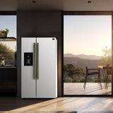 Forno Salerno FFRBI184436WHT 36 Inch Built-In Side by Side Refrigerator with 20 cu. ft. Total Capacity, External Ice/Water Dispenser, and Total Frost-Free Design: White