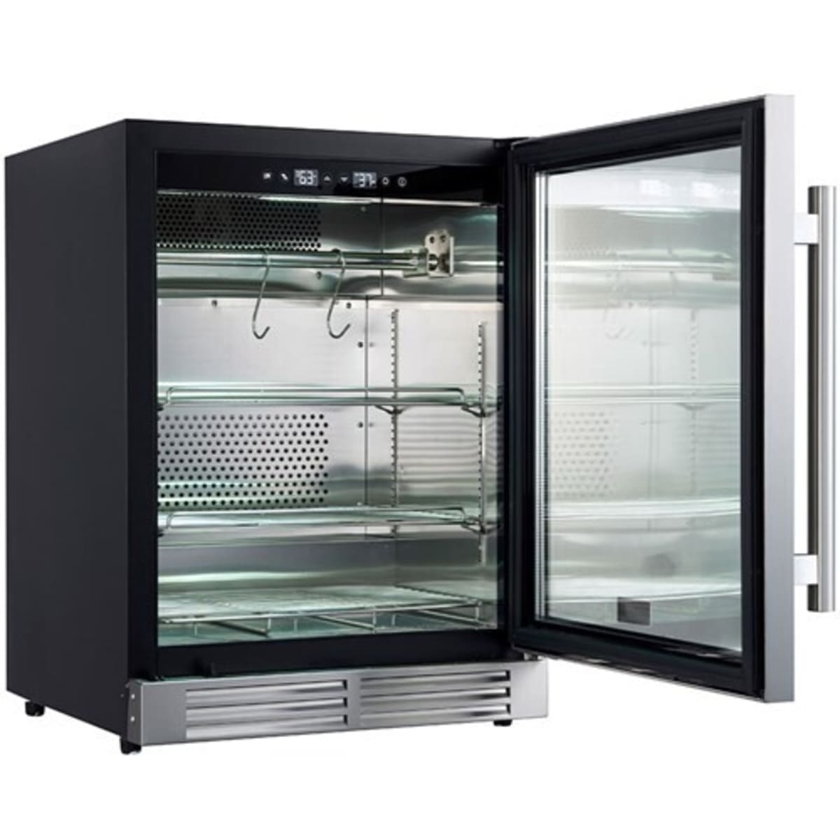 Forno Asciutto FFSDA684024 24 Inch Built-In Under Counter Dry Aging Cabinet with 4.41 cu. ft. Capacity, Inverter Compressor, Intelligent UVC Sterilization System, Door Lock & Door Alarm, LED Light Strip and Touch Control Panel