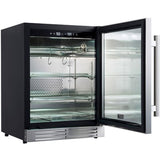 Forno Asciutto FFSDA684024 24 Inch Built-In Under Counter Dry Aging Cabinet with 4.41 cu. ft. Capacity, Inverter Compressor, Intelligent UVC Sterilization System, Door Lock & Door Alarm, LED Light Strip and Touch Control Panel