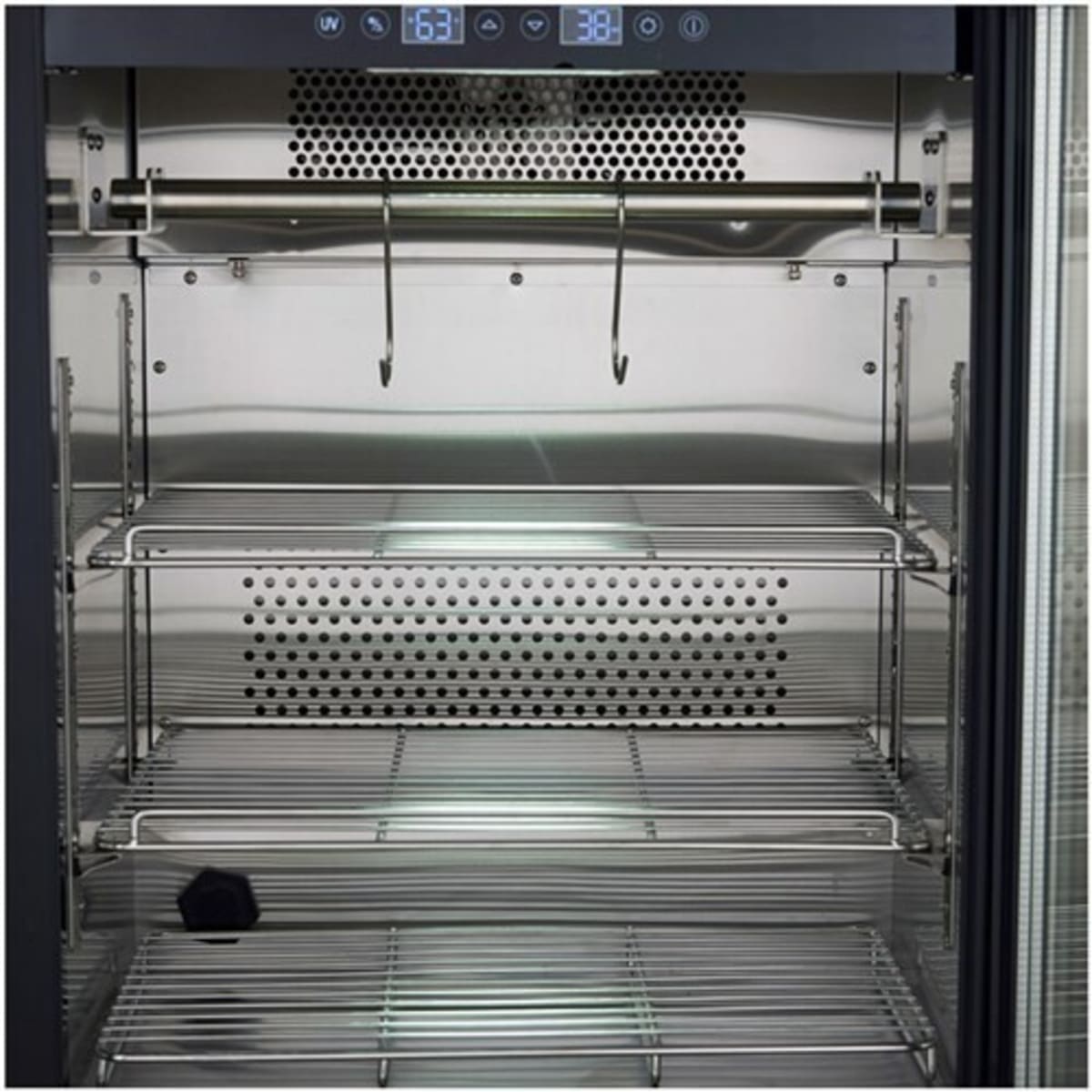 Forno Asciutto FFSDA684024 24 Inch Built-In Under Counter Dry Aging Cabinet with 4.41 cu. ft. Capacity, Inverter Compressor, Intelligent UVC Sterilization System, Door Lock & Door Alarm, LED Light Strip and Touch Control Panel