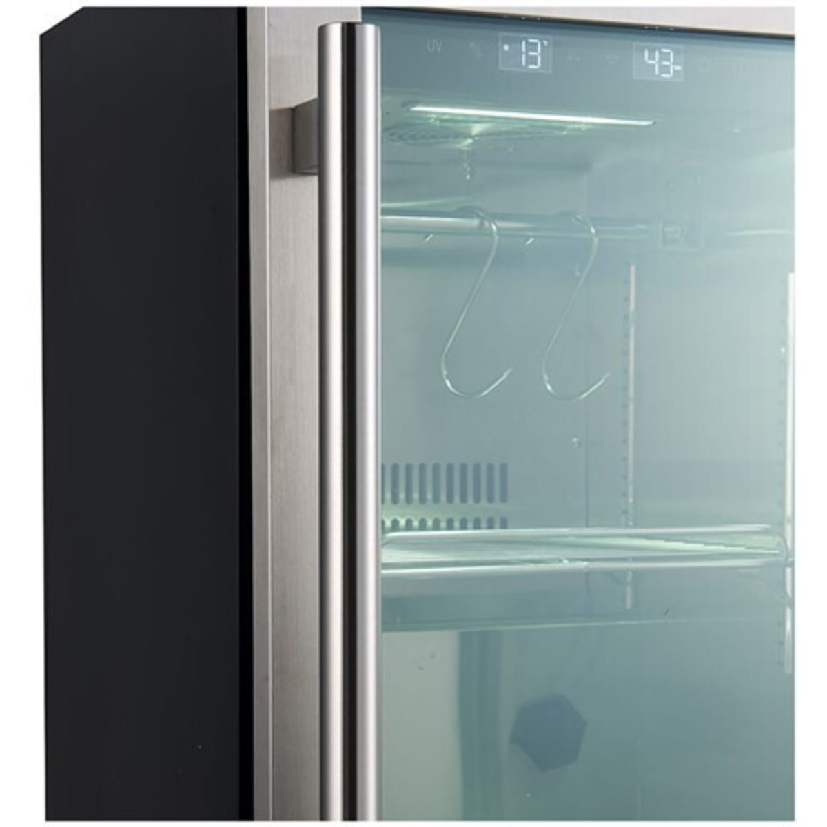 Forno Asciutto FFSDA686417 17 Inch Built-In Under Counter Dry Aging Cabinet with 1.84 cu. ft. Capacity, Intelligent UVC Sterilization System, UV Door Film Protection, Door Lock & Alarm, LED Light Strip and Touch Control Panel