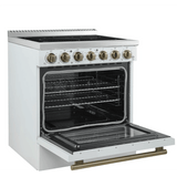 Forno Paolo FFSEL601130WHT 30 Inch Freestanding Electric Range with 5 Radiant Elements, 4.38 cu. ft. Oven Capacity, True Convection Oven, Hot Surface Indicator, Dual-Element Broiler, Smudge-Resistant Finish and Ceramic Glass Surface: White