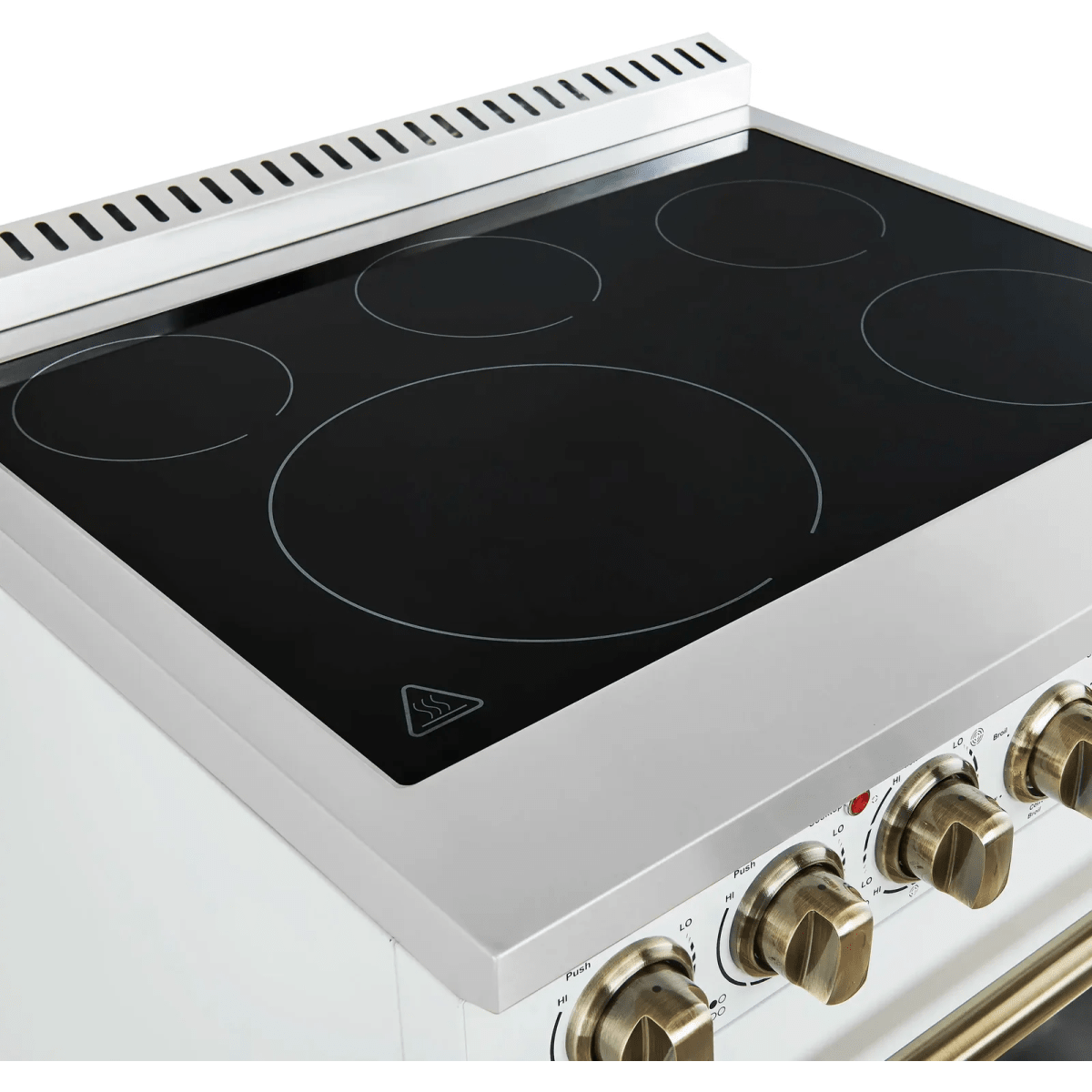 Forno Paolo FFSEL601130WHT 30 Inch Freestanding Electric Range with 5 Radiant Elements, 4.38 cu. ft. Oven Capacity, True Convection Oven, Hot Surface Indicator, Dual-Element Broiler, Smudge-Resistant Finish and Ceramic Glass Surface: White