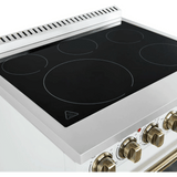 Forno Paolo FFSEL601130WHT 30 Inch Freestanding Electric Range with 5 Radiant Elements, 4.38 cu. ft. Oven Capacity, True Convection Oven, Hot Surface Indicator, Dual-Element Broiler, Smudge-Resistant Finish and Ceramic Glass Surface: White